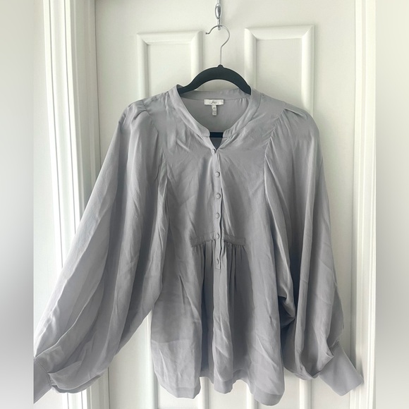 Joie Silk Peasant Balloon Sleeve Blouse - Picture 1 of 5